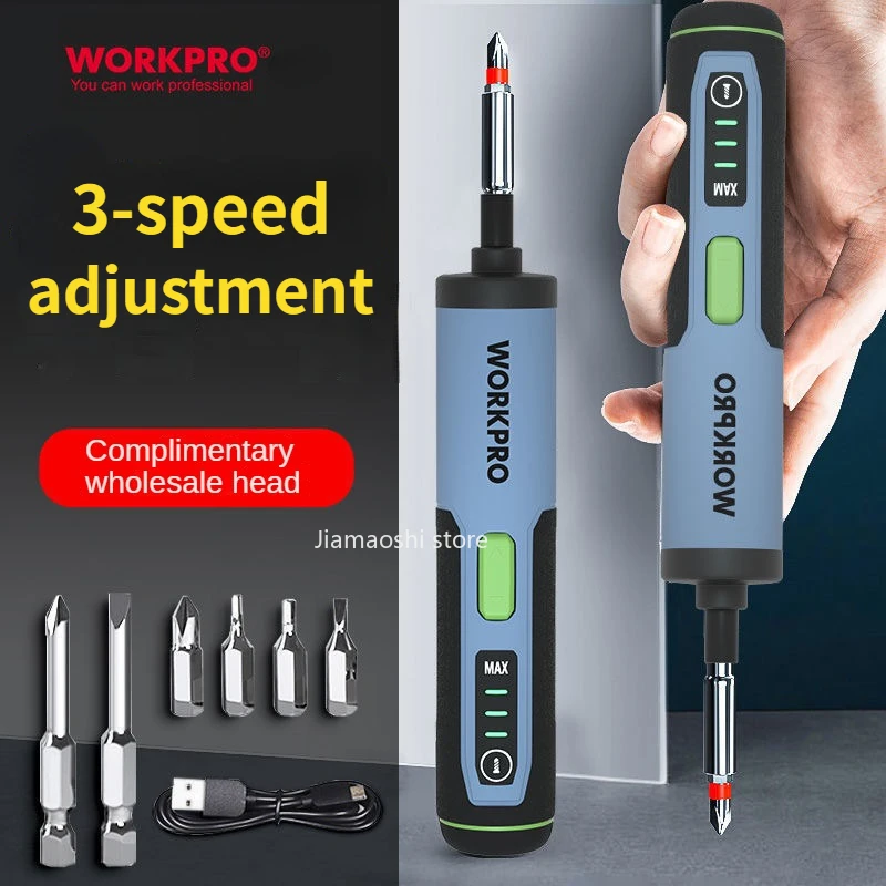 Workpro 3.6V Mini Electrical Screwdriver Set Cordless Electric Screw Driver USB Rechargeable Bit Set Drill Household Power Tools