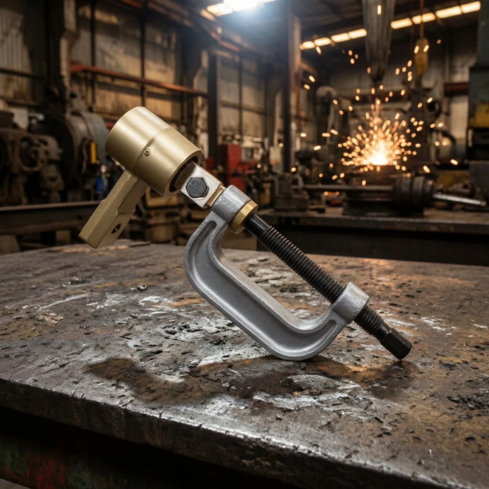 Metal-Joining Ground Clamp Threaded Grounding Clamp with Swivel High Conductivity Strong Grip for Welders, Metal Fabrication