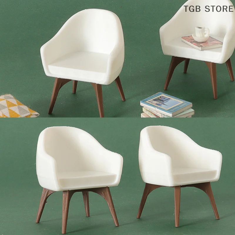 1/12 Mini Armchair Model Dollhouse Living Room Furniture Decoration Dolls House Micro Scene Construction Props