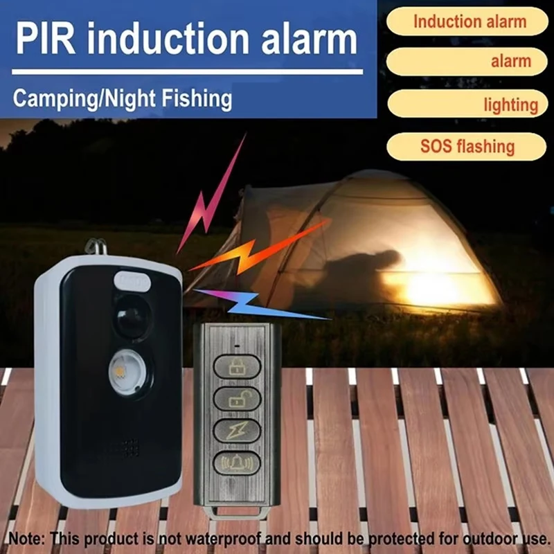 Camping Perimeter Alarm 125DB High-Volume Trip Alarm Motion Sensor Multiple Modes Easy Installation Camping Security