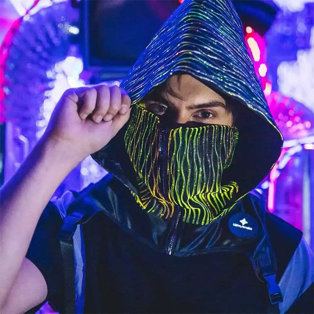 

Outdoor Portable EDC Cyberpunk Luminous Hat Set LED Colorful Party Night Walk Colorful Lighting Prop Tool