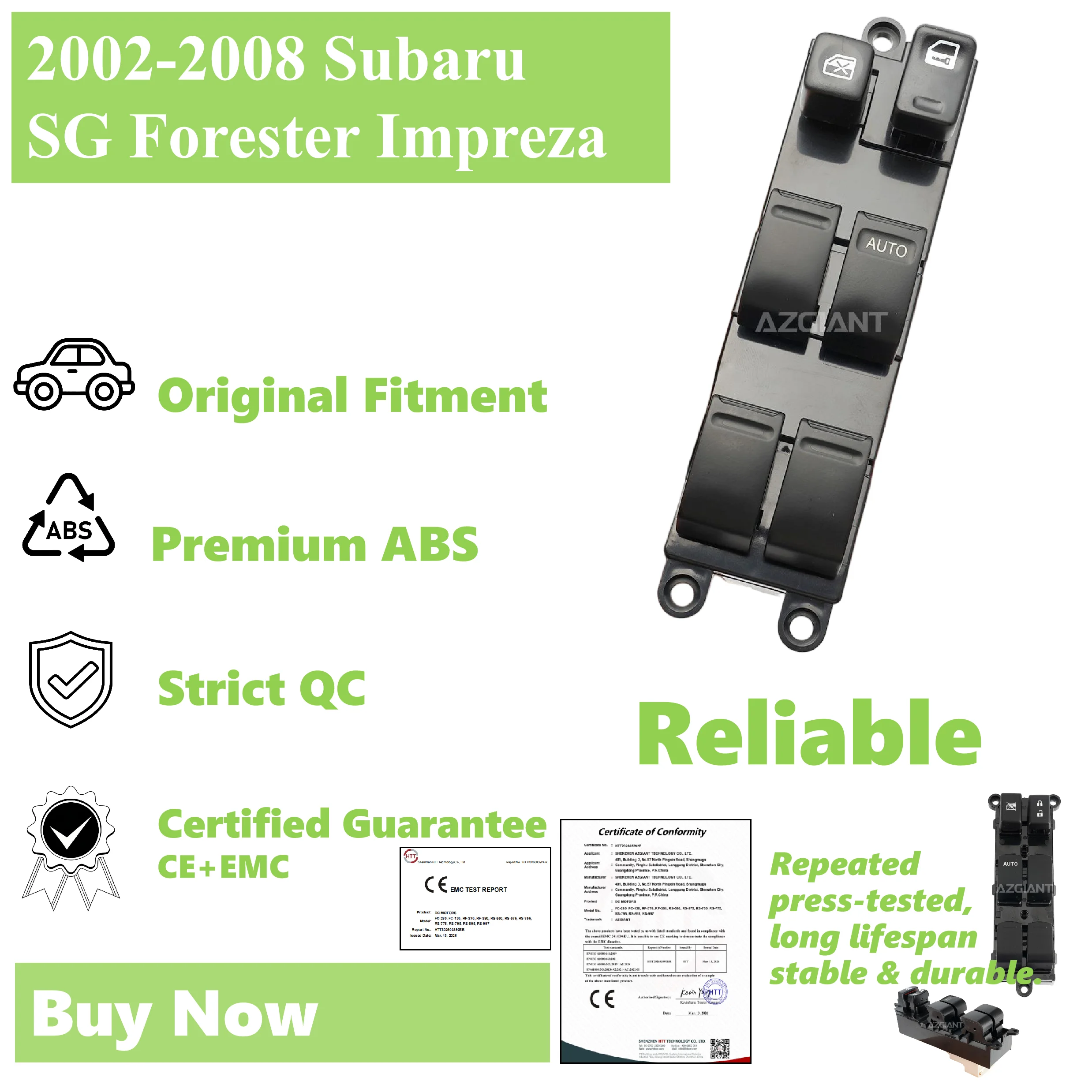 

Window Glass Lifter Control Button for Subaru SG Forester Impreza 2002 2003 2004 2005 2006 2007 2008