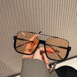 Double Bridge Sunglasses Large Frame Korean Version Sunglasses New Retro Women Suglasses UV Resistant Lower Half Frame