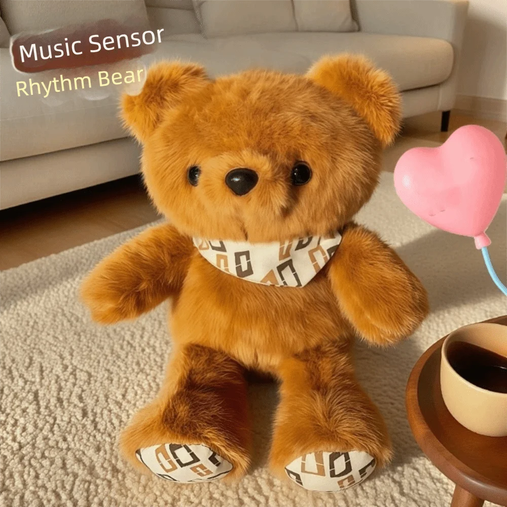 التعريفي إيقاع البيانو تدلى الأذن أرنب أفخم دمية PP القطن الصوت الموسيقى اللعب الدب الصغير أفخم المفاتيح لينة المحمولة #1
