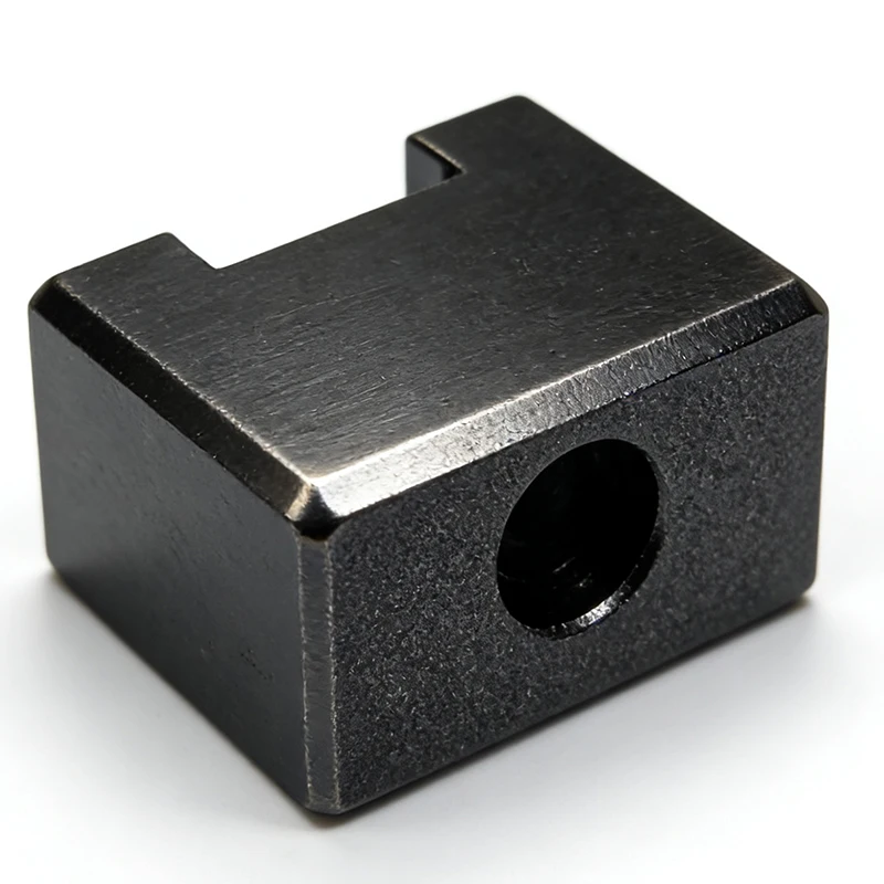 OEM Custom CNC Machined Black Oxide Steel Clamping Block Precision Milling Rectangular Mounting Block with Threaded Hole