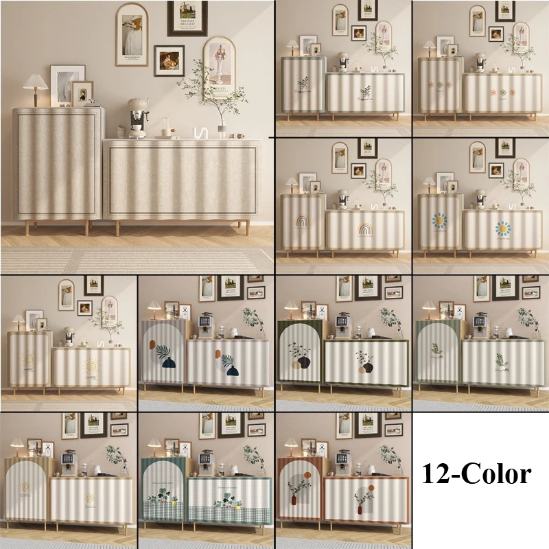 Kitchen Short Curtains Self-adhesive Cabinet Curtain Furniture Dustproof Short Curtains Home Shelf Cover Dustproof Half-Curtain