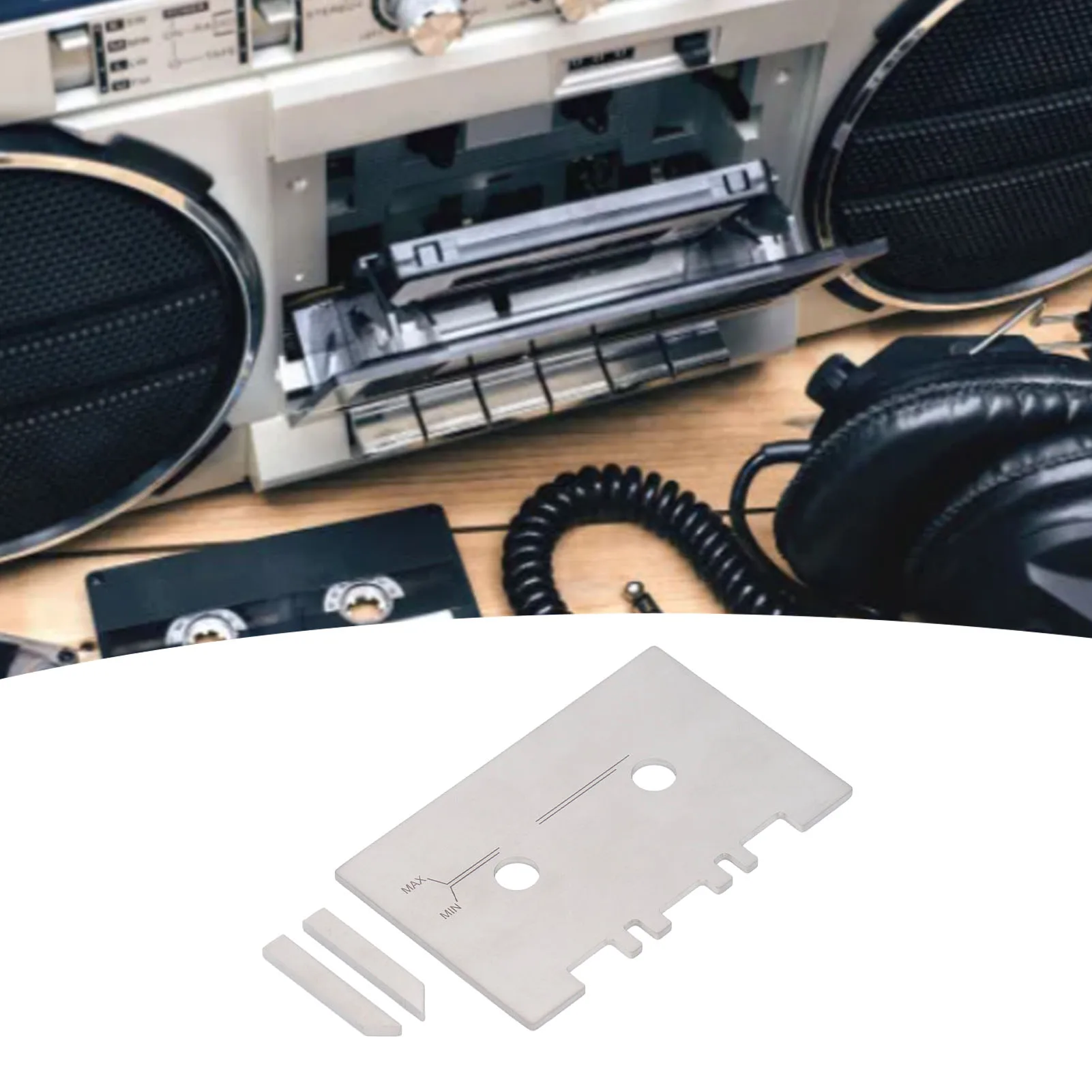 Head and  Gauge Mechanical Alignment Silver Cassette Head and  Gauge Stainless Steel High Accuracy Magnetic for DVRs