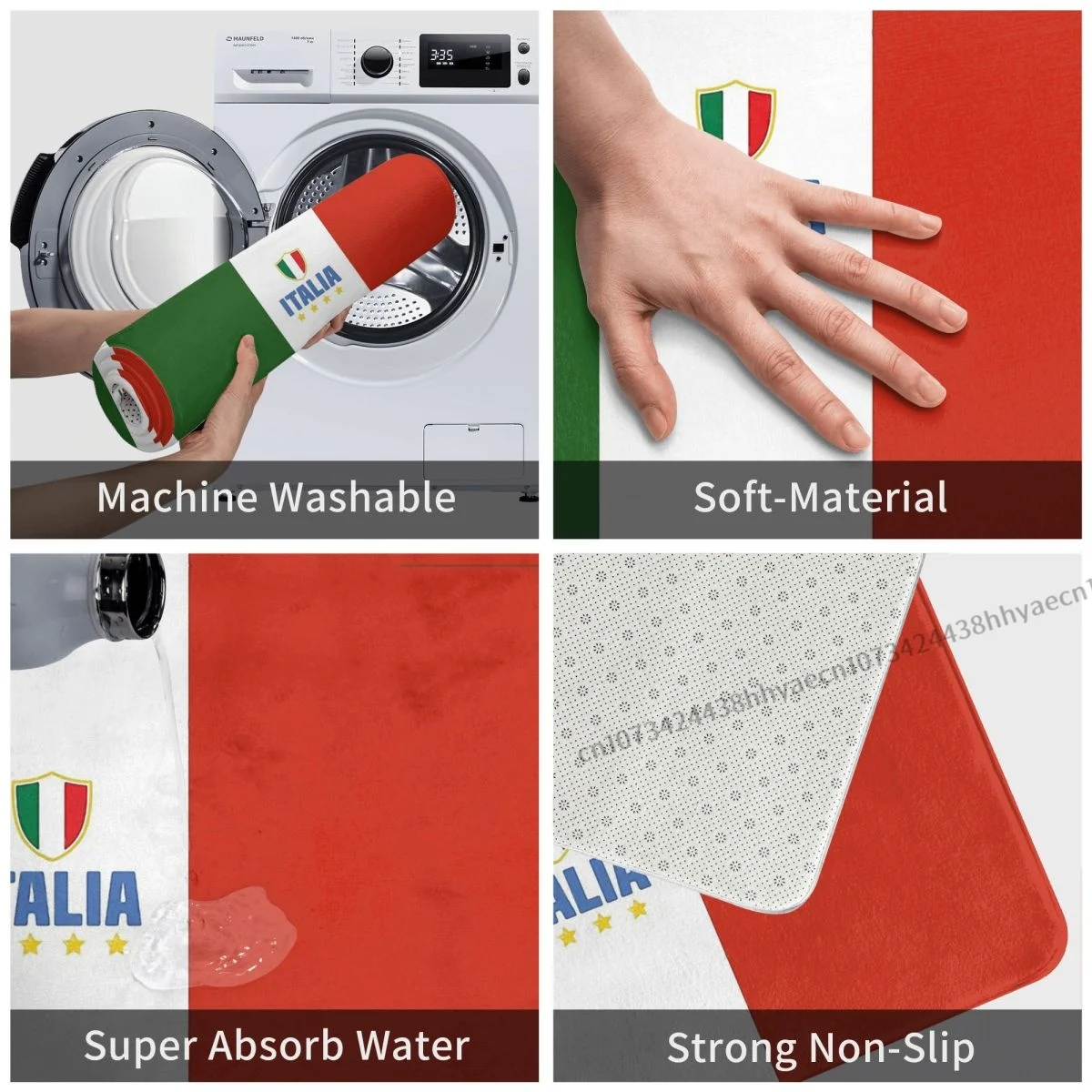 Italia Flag Non-slip Doormat Italian Tricolor Bath Kitchen Mat Outdoor Carpet Home Modern Decor