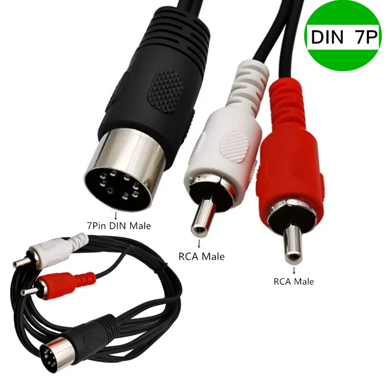 7 Pin Din To Rca Cable 7-pin Midi Male Plug 2 Rca Male Audio Adapter Cord For Bang Olufsen Naim Quad.sto Systems Adapter Cable