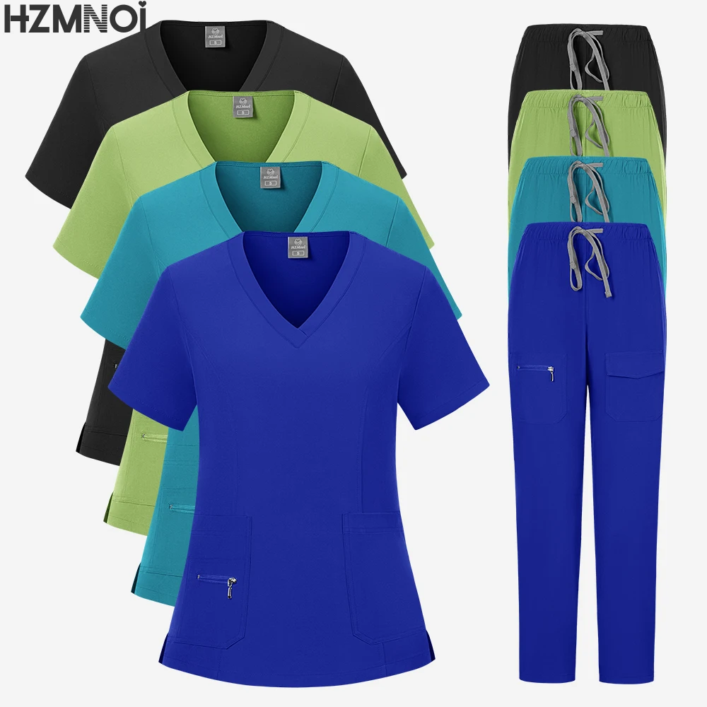 Conjuntos de uniformes médicos para mujer, uniformes quirúrgicos de Hospital, pantalón superior de manga corta, accesorios de enfermería, ropa para médicos, ropa de trabajo