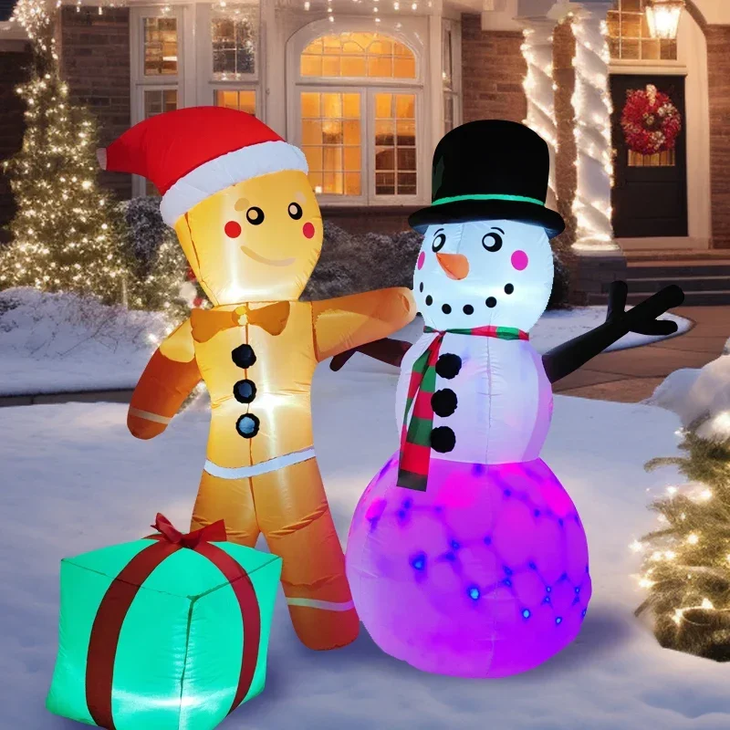 1,8 M/5,9 FT Aufblasbare Lebkuchenmann Schneemann Geschenk Box Led-leuchten Hause Dekoration Spielzeug Hof Weihnachten Ornament Urlaub decor Liefert