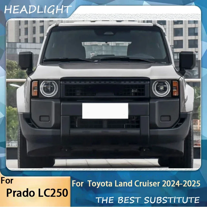 Suitable for 2024 2025 Toyota Prado LC250 headlamp assembly bully modification round lamp models LED daytime running lights lens