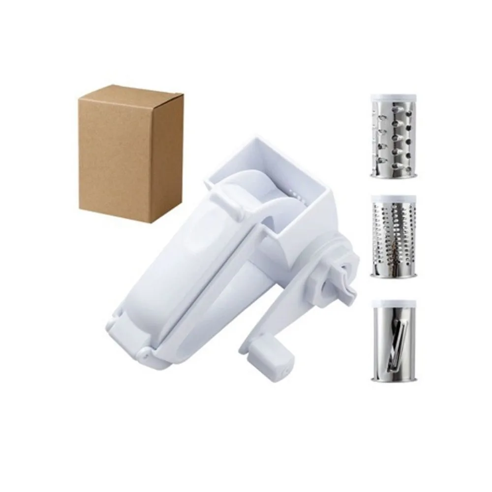 4pcs PP Rotary Cheese Grater Stainless Steel Manual Vegetable Shredder Uniform Shredding Easy to Clean Hand Crank Grater