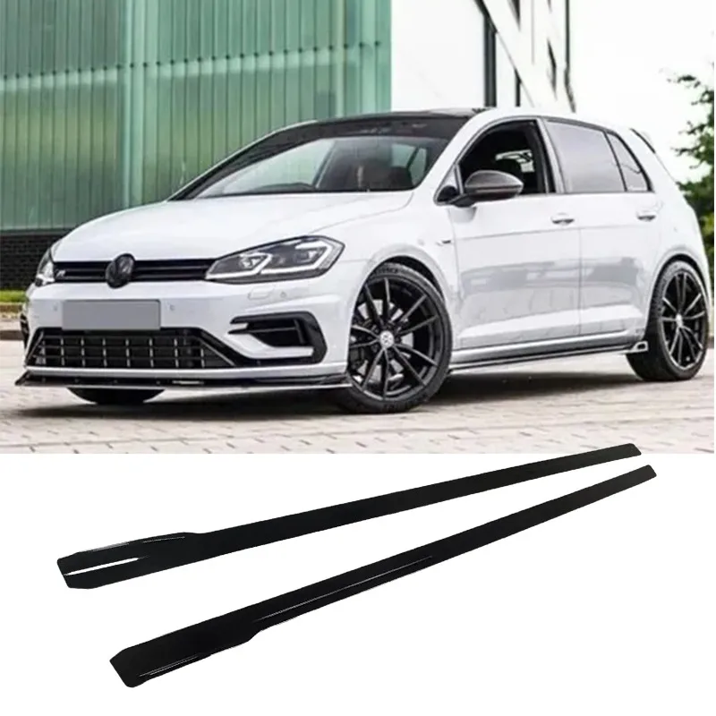 ل Vw Golf Mk7 Golf Mk7.5 GTI R R-Line 2012-2020 التنانير الجانبية المفسد الفاصل الناشر 4 قطعة ماكستون نمط سيارة الجانب تنورة ضبط
