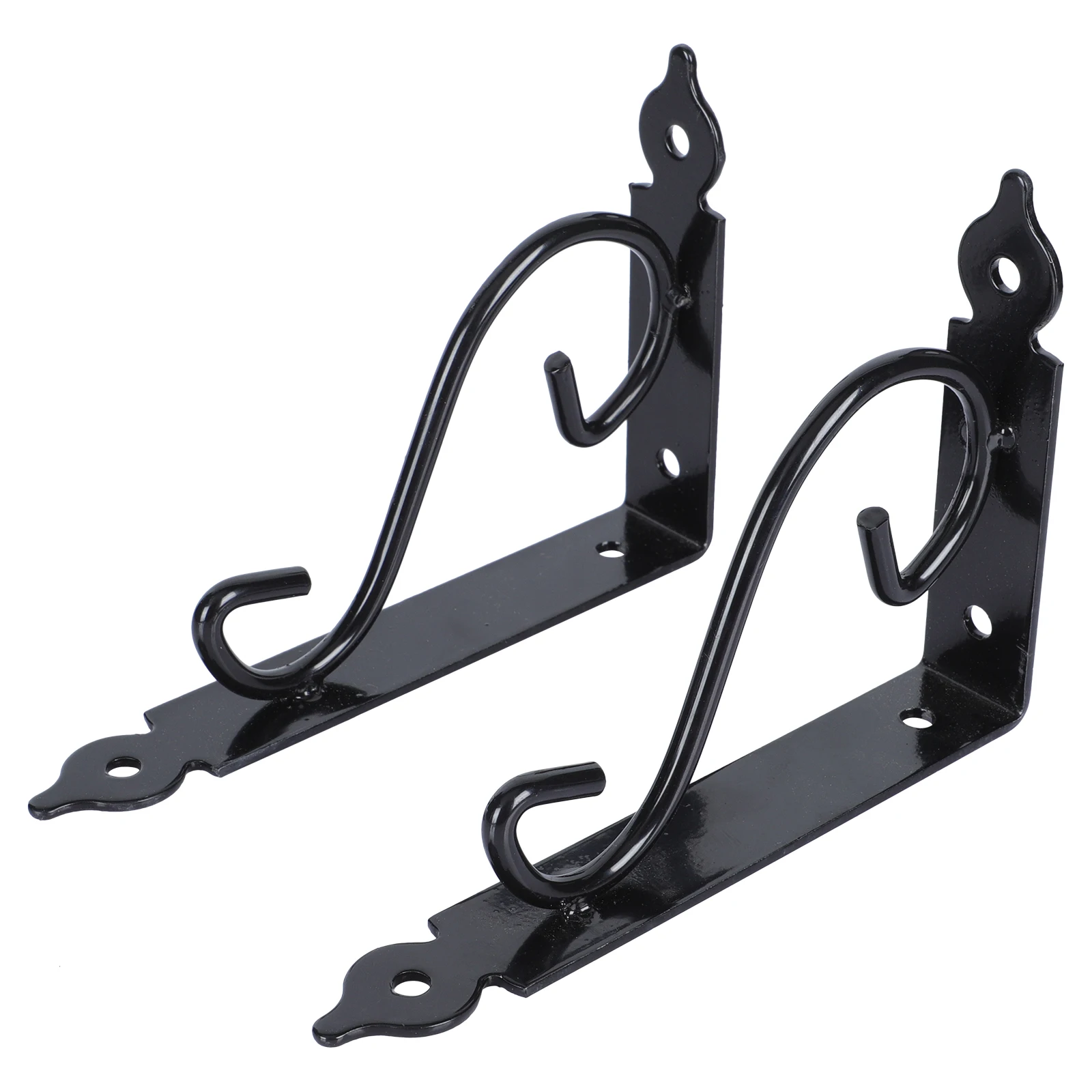 

2 Pcs Iron Shelf Bracket Wall mounted Holder Black White Finish Heavy Duty Storage Display Rustic Home Decor DIY