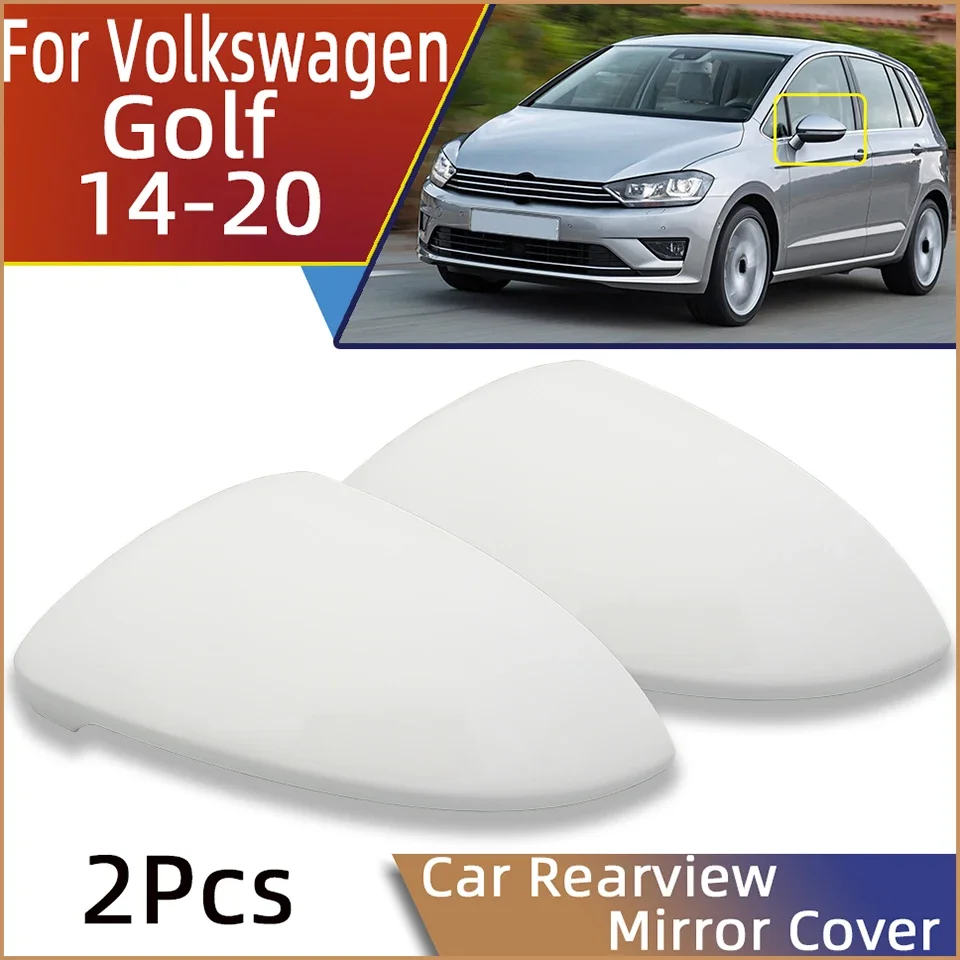 Auto Parts 2Pcs Rearview Mirror Cover Lid Housing Cap Shell For Volkswagen VW Golf MK7 7.5 2014 2015 2016 2017 2018 2019 2020