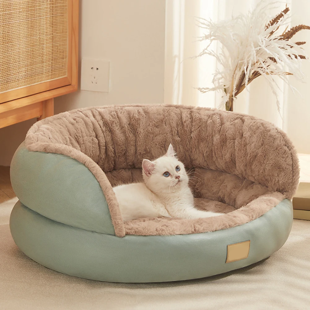 Round-Shape Plush Dog Cat Bed Sofa Small Anti Anxiety Cuddler Pet Nests For Small/Medium/Large Dog Cat