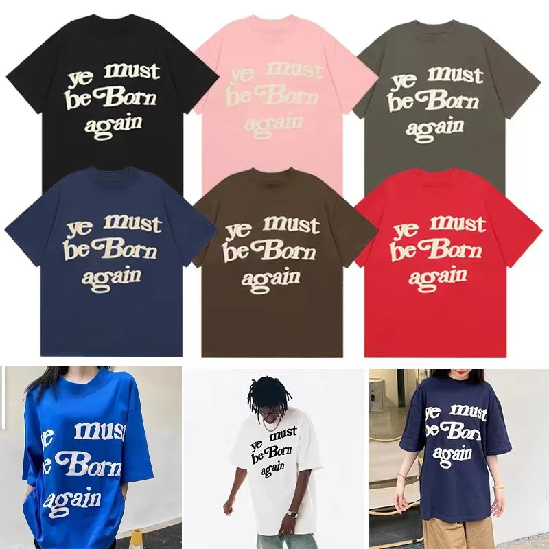 Summer New Kanye West CPFM T-shirts Chaopai Letter Foaming Printing Men Woman Lovers Casual Short Sleeve Top Tees