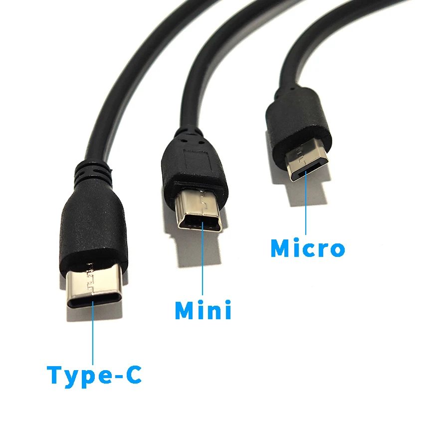 1/3pcs DC5.5X2.1mm Female to Type‑C Micro USB Mini USB Male Power Cable DC5521 Jack Power Adapter Cord for Router Camera Power S