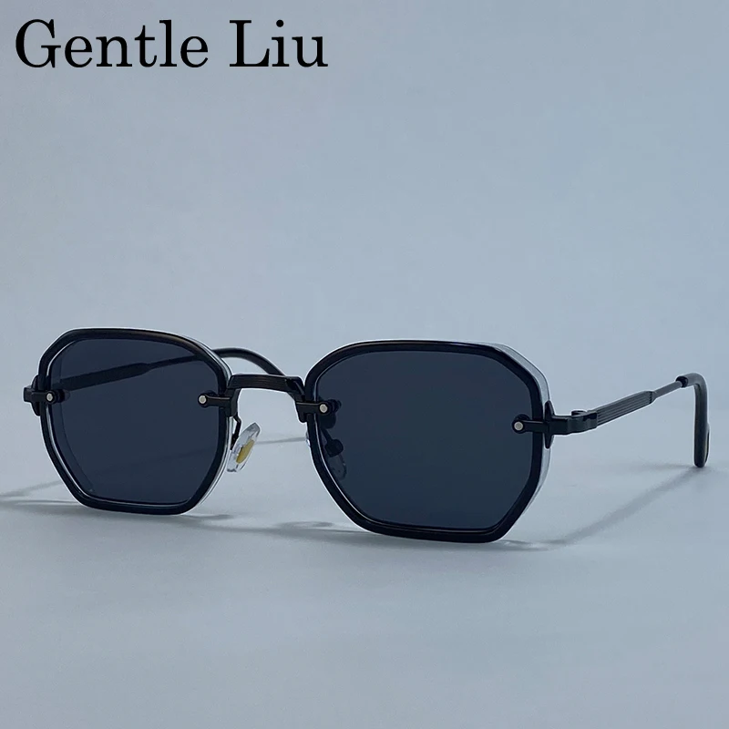 

Classic Steampunk Square Sunglasses Men 2025 Luxury Brand Polygon Metal Frame Sun Glasses For Male Punk Driving UV400 Eyewear