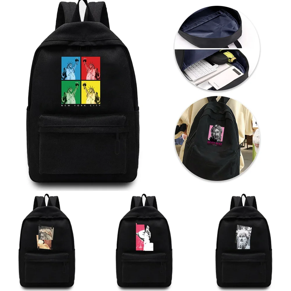 

Sculpture Printing Leisure Backpack Laptop Backpack Fashion Simple Unisex Multifunctional Sports Bag.