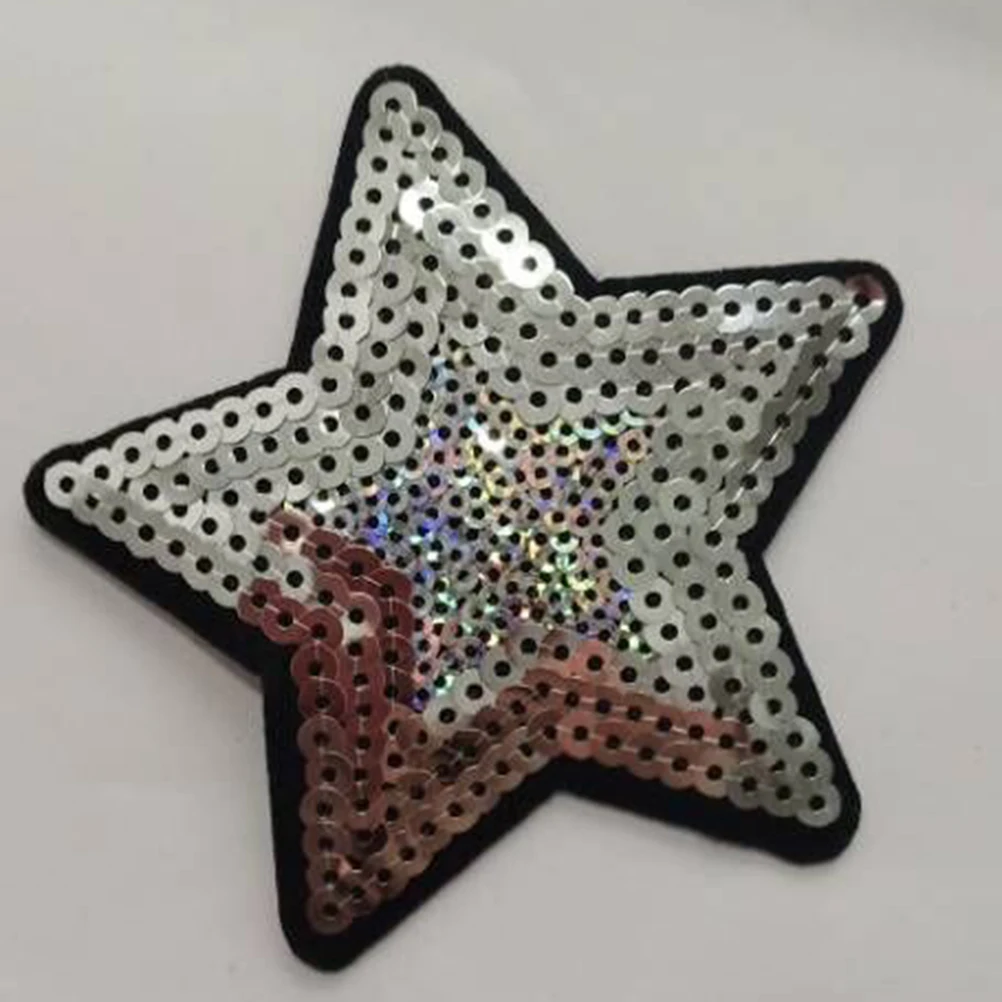 

30 Pcs Sequin Embroidered Five Pointed Star Cloth Patch Craft Kits DIY Repair Decorative Applique for Clothing Jean Jacket Shirt