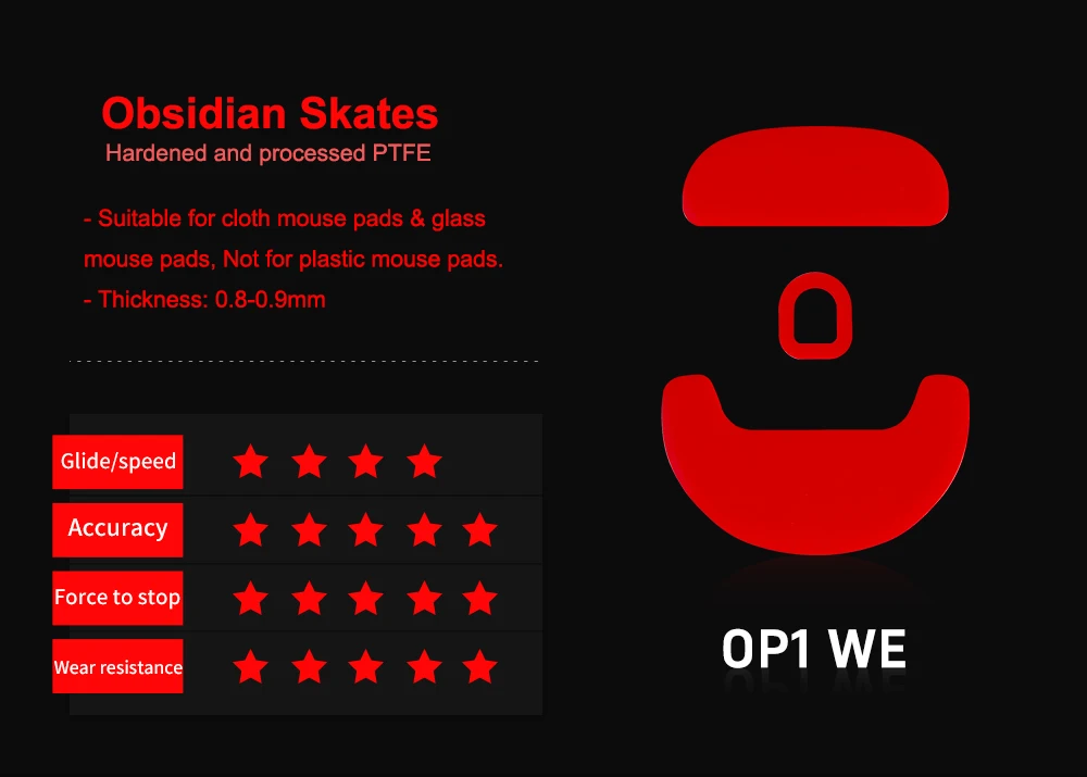 Xraypad Obsidian Skates for Endgame Gear OP1 WE X-Raypad obsidian control OP1 WE PTFE Mice Glide Feet Speed Esports