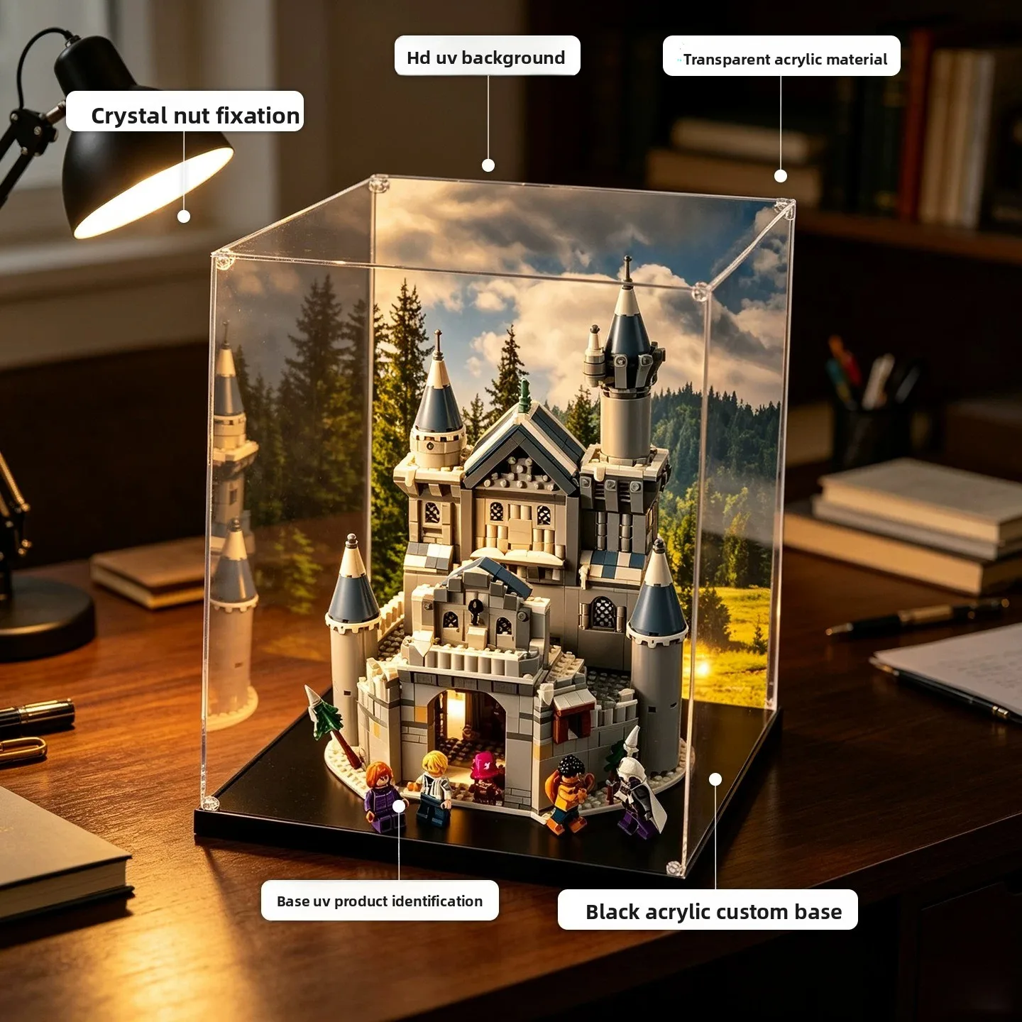 Suitable for LEGO 75645 Acrylic Dustproof HD Magnetic Drum Castle Battle Building Blocks Transparent Display Box