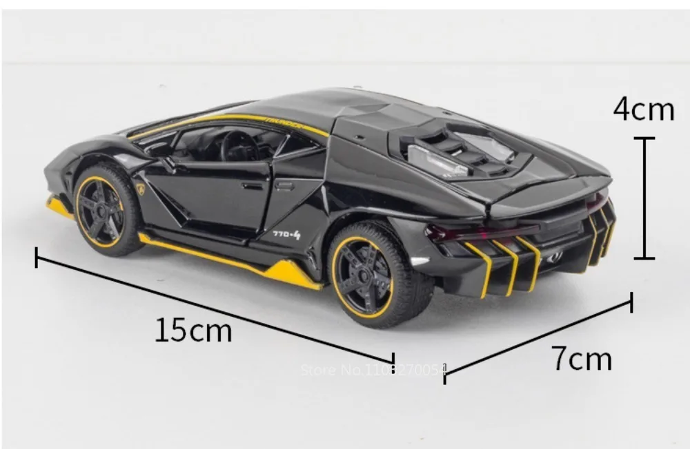 1:32 Lambor SVJ63 LP770 Miniaturmodell Legierung Diecast Auto Spielzeug Sound Licht Zurückziehen Türen Geöffnet Fahrzeug Mode Ornament für Jungen – Detail 10
