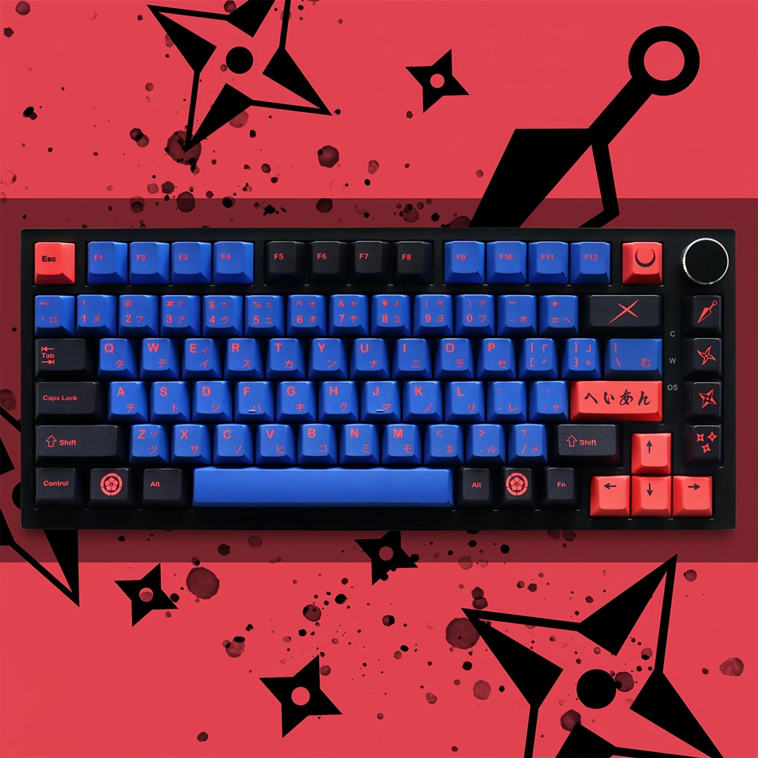 For Japanese Ninja Shinobi Style Keycaps Pbt 129 Keys Japanese Input Cherry Profile Key Cap for Mx Switch Mechanical Keyboard