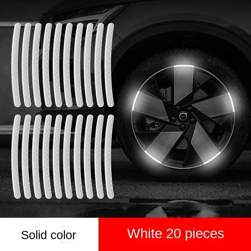 Car Wheel Hub Reflective Sticker Tire Warning Sticker Personalized Creative Motorcycle Electric VehicleSilver Sticker Decoration