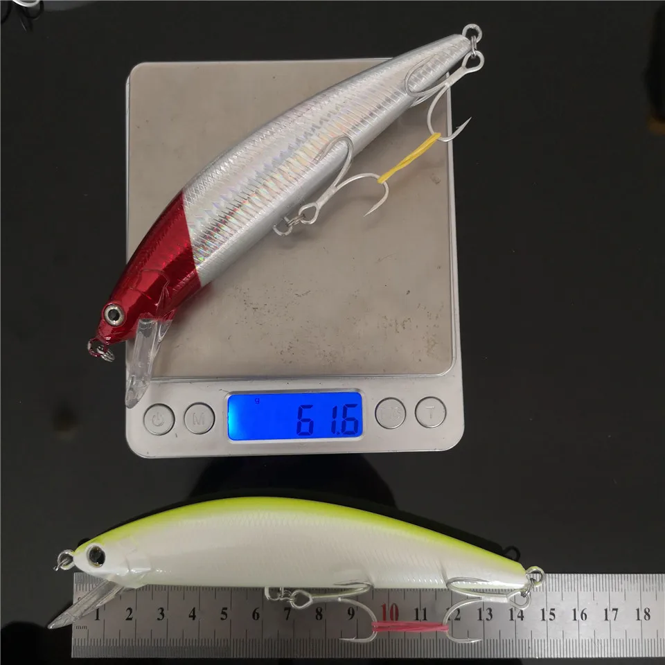 SWOLFY 2PCS /LOT Sinking Minnow Hard Lure  14cm/60g 18Colors Two  Hooks Crankbait Artificial Fishing Tackle