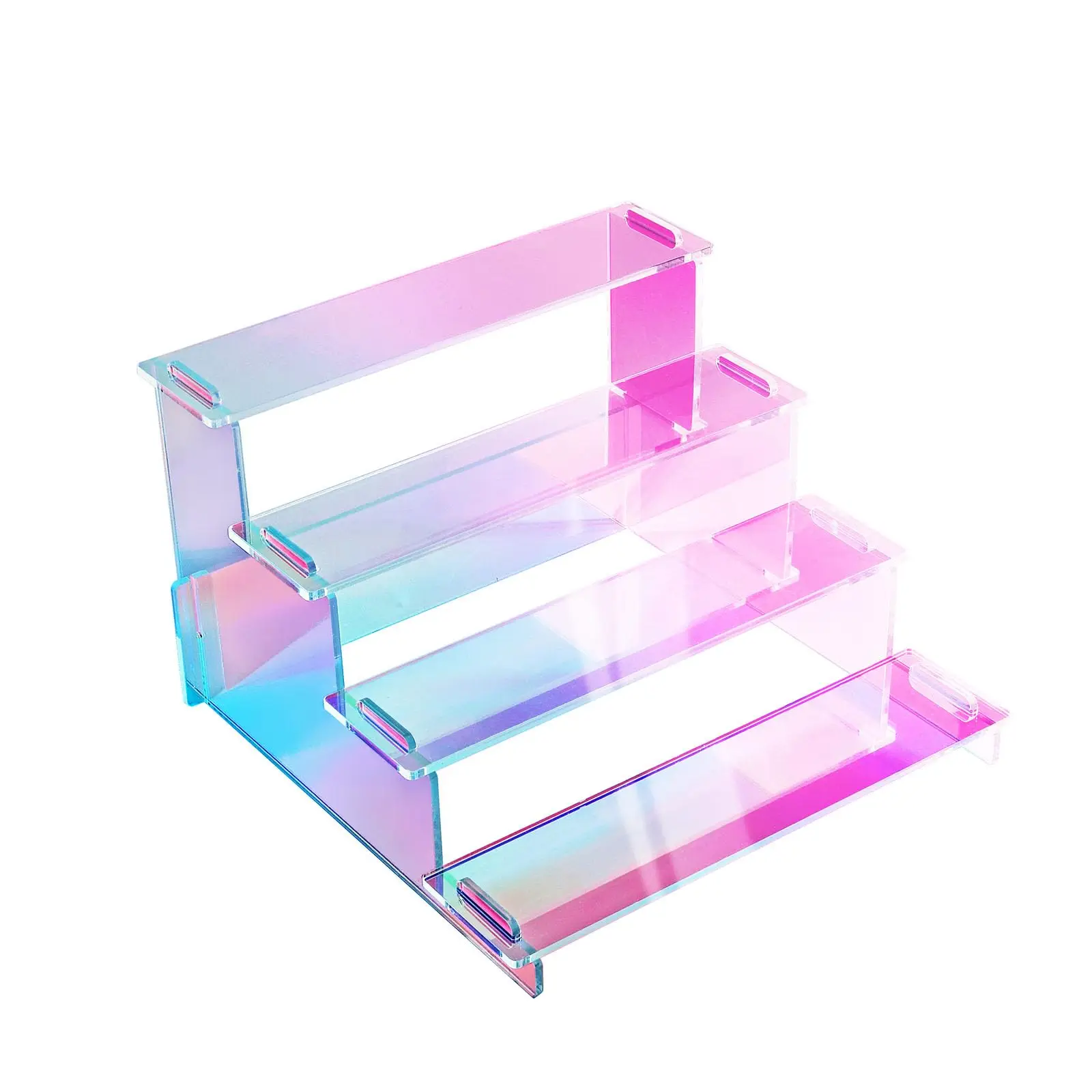 

Acrylic Iridescent Riser Display Stand - 4 Tier Perfume Stand Organizer, Cupcake Stand,Display Stand for Funko Pop Figure Risers