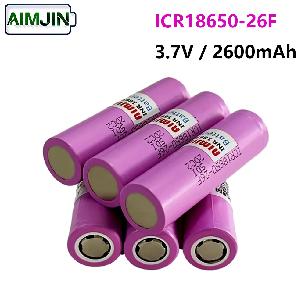 

New 18650 lithium battery high-power electric tool battery 18650-26F rechargeable battery 3.7v 2600mAh 25A high discharge