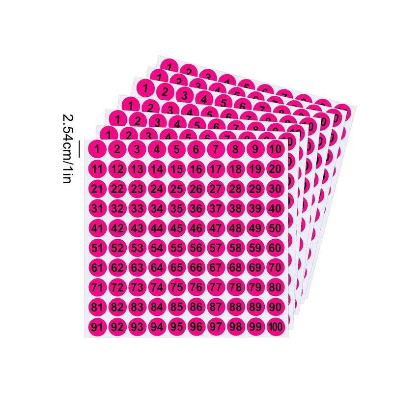 Small Number Stickers 7X Inventory Number Sticker Labels 1 Inch Tear Resistant Adhesive Decal 1 To 100 For Indoor Outdoor Locker