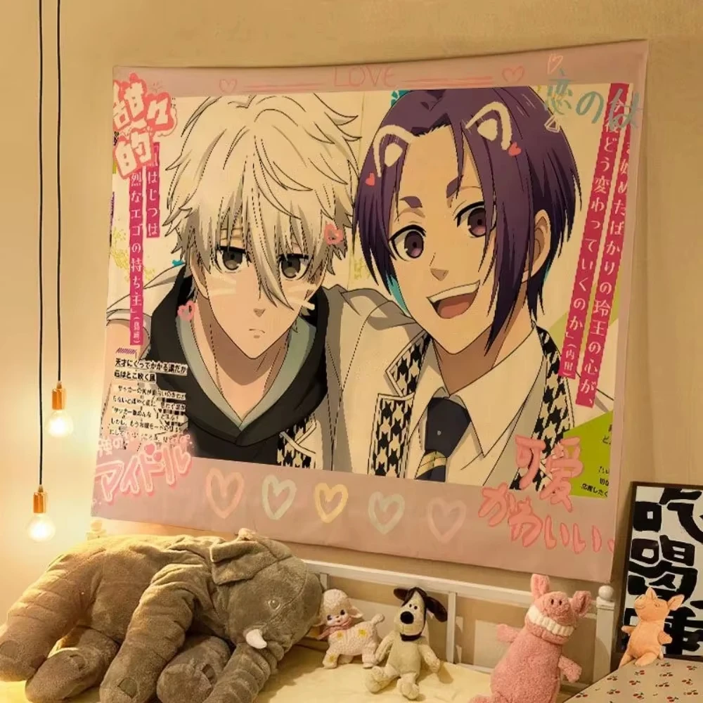 VIKAMA Anime Style Tapestry Polyester Wall Hanging Japanese Manga Theme Dorm Bedroom Aesthetic Wall Decor Fabric