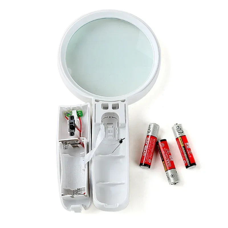 Imagem -03 - Lente Dupla Lupa com Luzes Led 5x Óptica Portátil Retroiluminado Lupa para Leitura Lupas