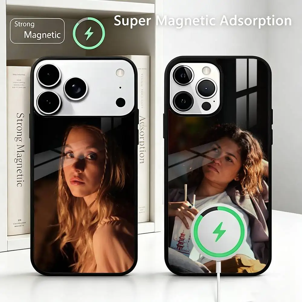 

E-Euphoria Season-n Phone Case For IPhone17 16 15 14 13 12 11 Pro Max Plus Wireless Charger Cover Funda