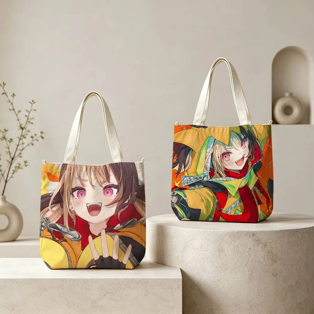 Gigi M-Murin H-ololive Tote Bag for Women Reusable Shopping Tote Bag Zippered Shoulder Bags Print