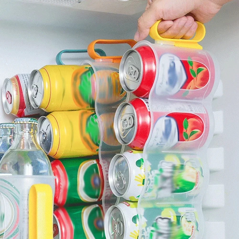 

Refrigerated Can Rack Fridge Beer Storage Box Drink Organizer Shelf Hand-held Home Kitchen Beverage Drink Can Storage Box