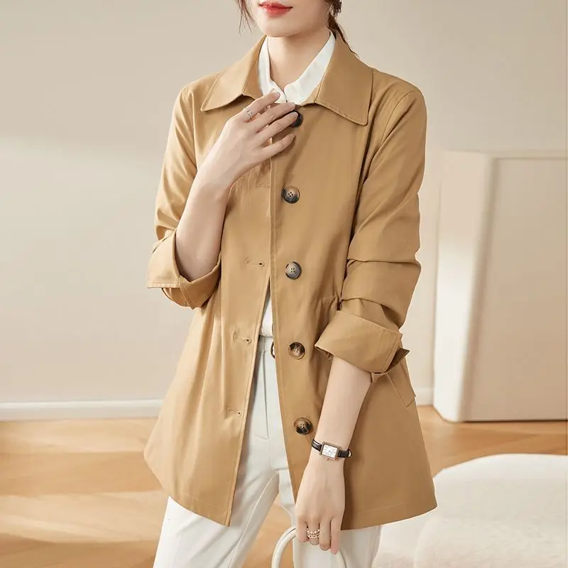 

Trench Coat for Women in Spring and Autumn New Korean Style Loose Waist Slim Casual Fashionable Small Jacket