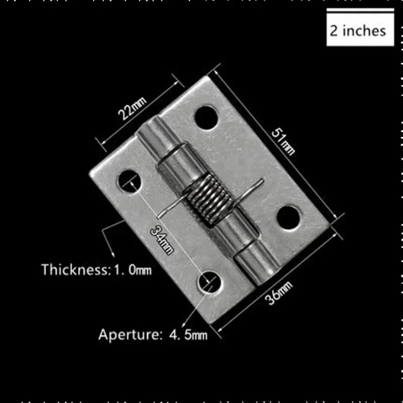 1PCS Cerniera per porta a molla con chiusura automatica Hardware in acciaio inossidabile 1/1.5/2/2.5 pollici per armadietti Windows Portagioie