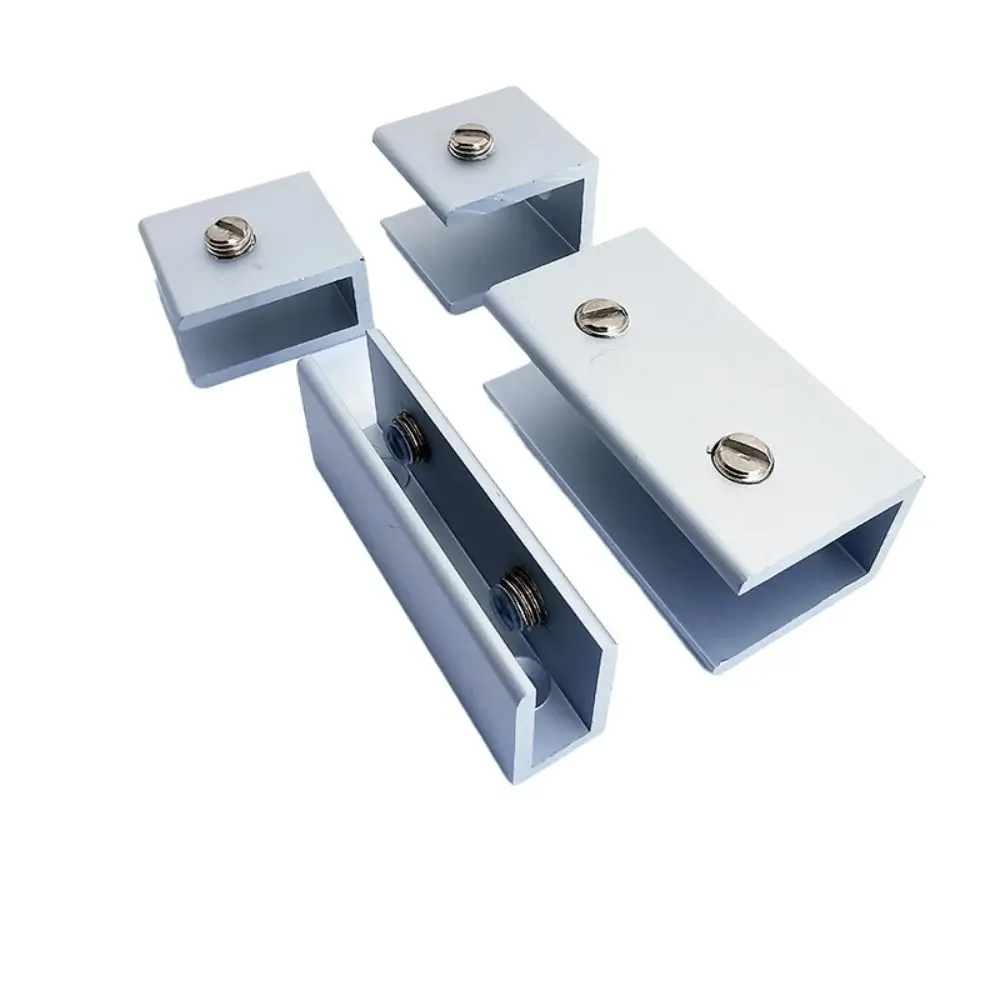 Aluminium Alloy Glass Clamp Silver Suitable for 3-12mm Glass Wine Cabinet Divider Bracket Strong Bearing Capacity