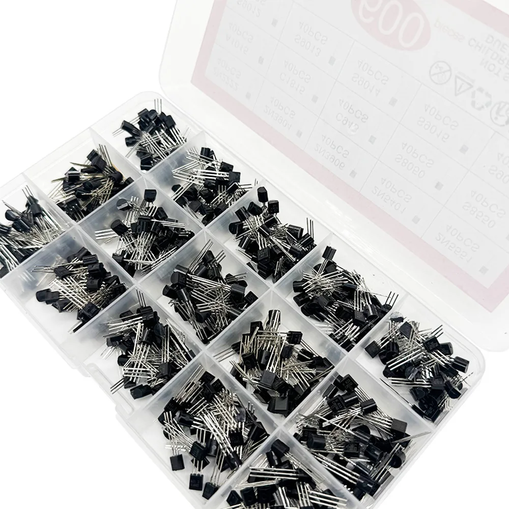 600PCS To-92 Transistors Kit 15 Values Bipolar Power Transistors 2N222 2N3904 2N3906 2N5401 A1015 C1815 S8050 S9012 S9018 image 6