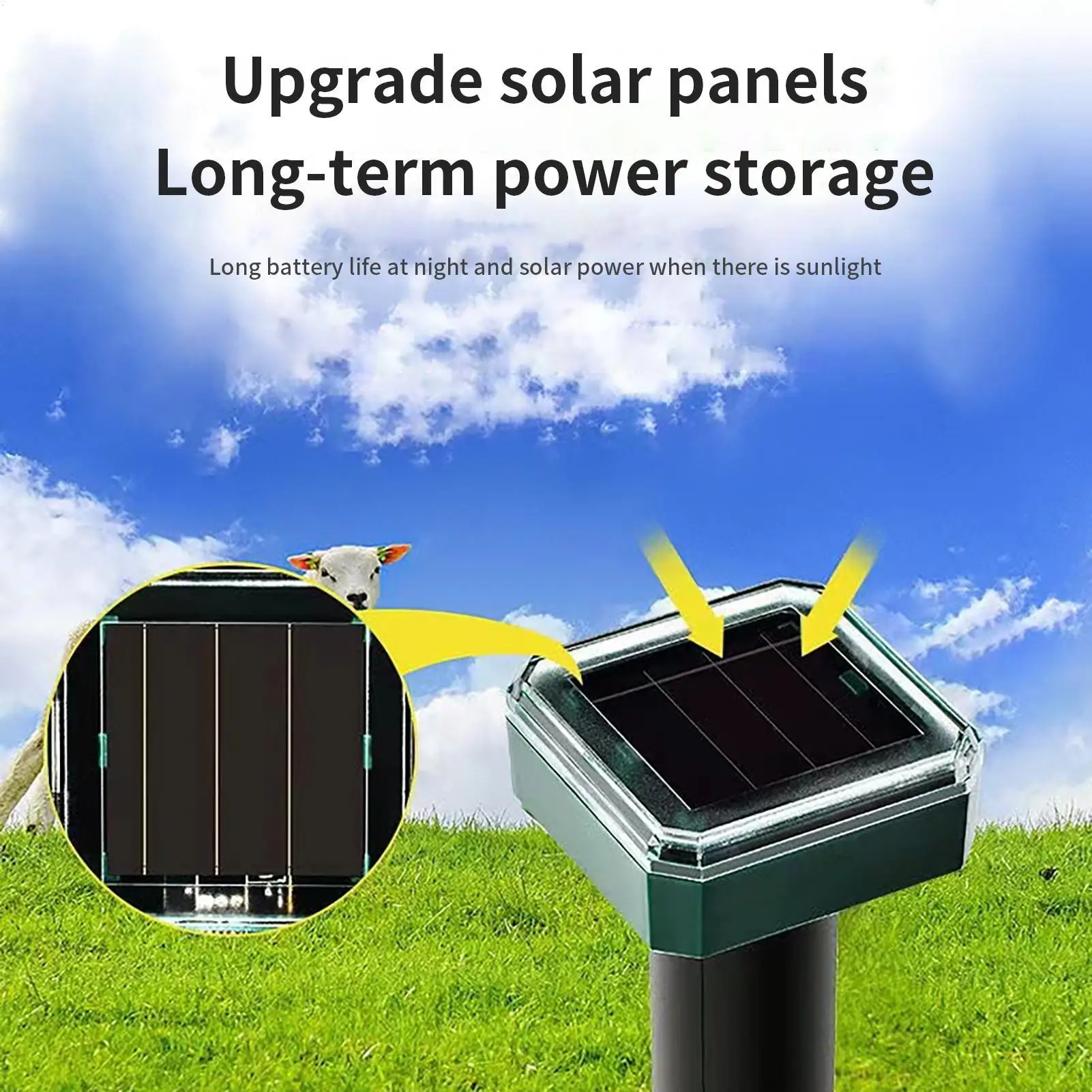 Solar Powered Ultrasonic SonicMole PestRodent Repeller Repellent Yard Outdoor Lamp Backyard Farmland Mouse Repeller