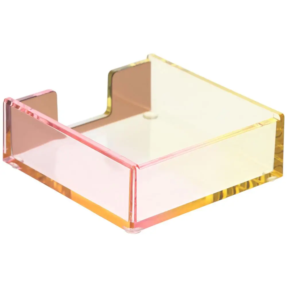 

Pink Sticky Note Holder Gift Simple Durable Memo Pad Case Acrylic Memo Holders Office