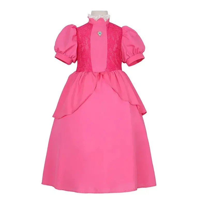 qq28LQGirls vestido de princesa Peach disfraz para niños traje de Carnaval de cumpleaños fiesta de Halloween costo de Cosplay