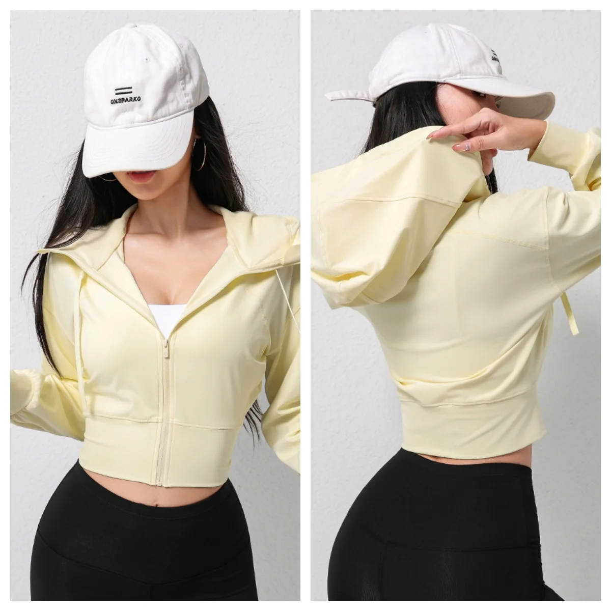 

Женский тренировочный топ с капюшоном и длинными рукавами, свободная куртка для йоги для тренировок по пилатесу, повседневное осенне-зимнее спортивное пальто