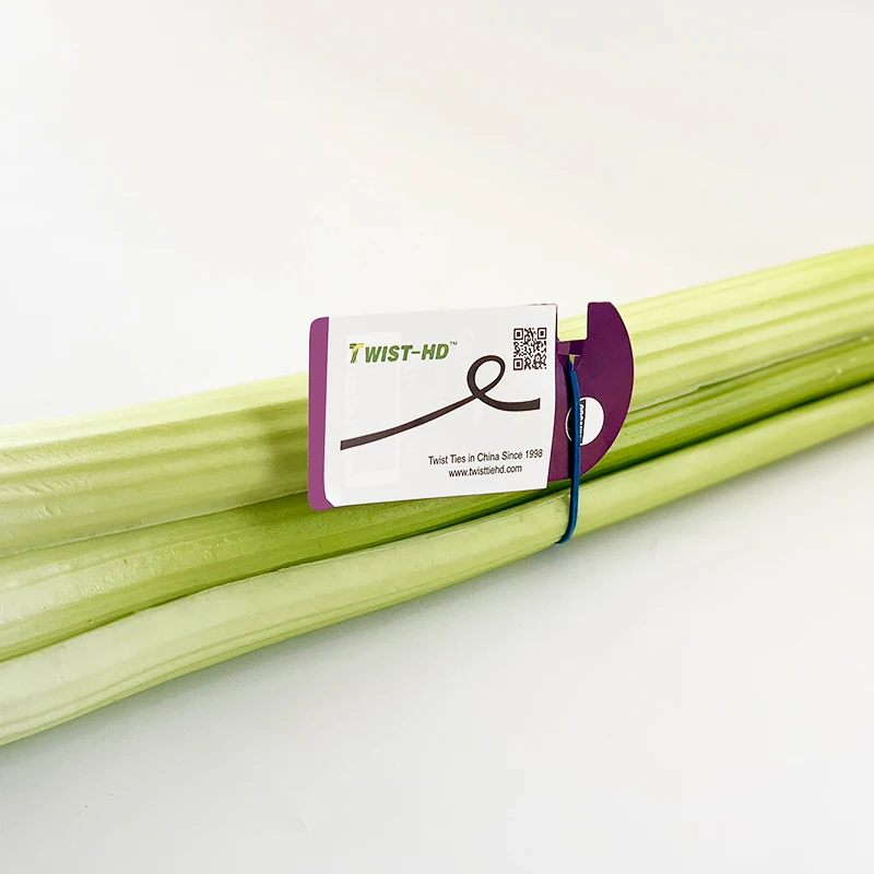 شريط مطاطي ربط الخضروات المطبوع بشعار قابل للتخصيص لعام 2025 مع علامات/ملصقات لتعبئة الفواكه والخضروات الطازجة