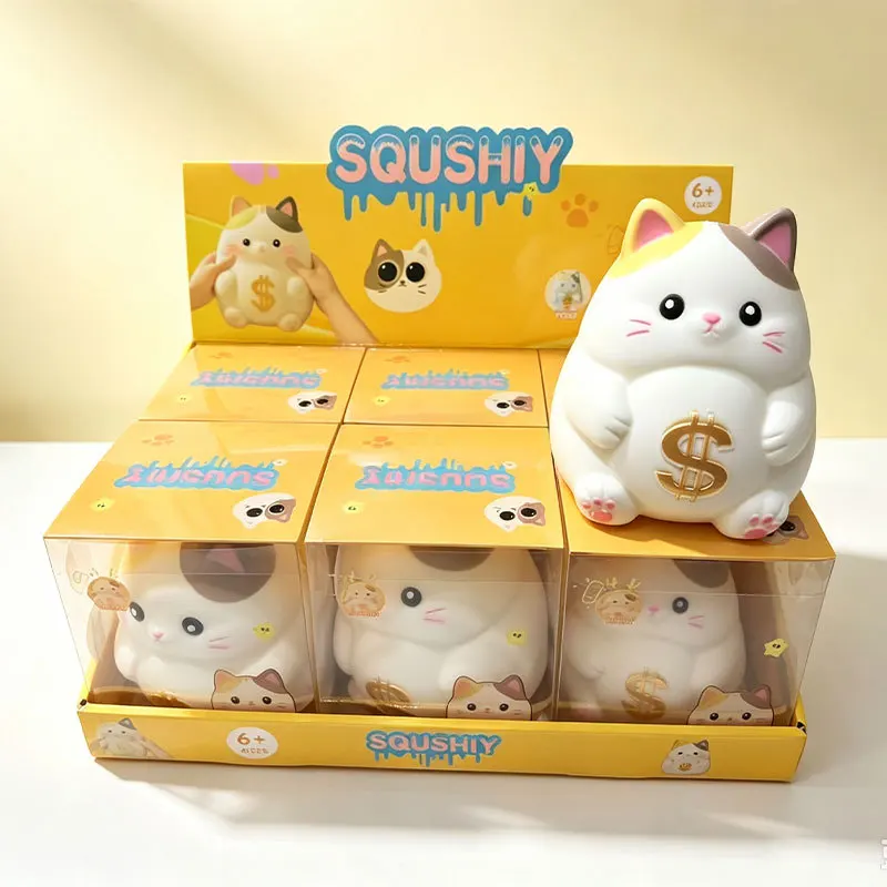 Giant Cute Lucky Cat Slow Rising Squishy Toy Soft TPR Large Size Stress Relief Fidget Desktop Decor Gift Juguete Antiestres